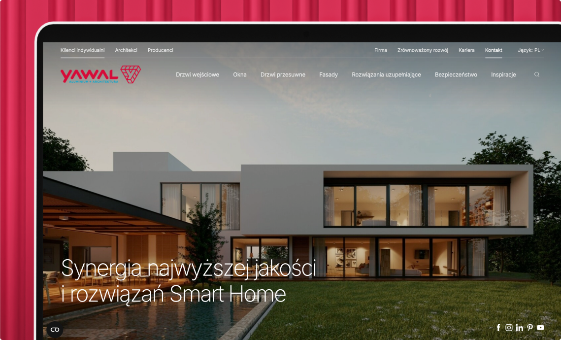 Yawal oferuje nowoczesne aluminiowe rozwiązania architektoniczne, łącząc wysoką jakość, design i technologie Smart Home.