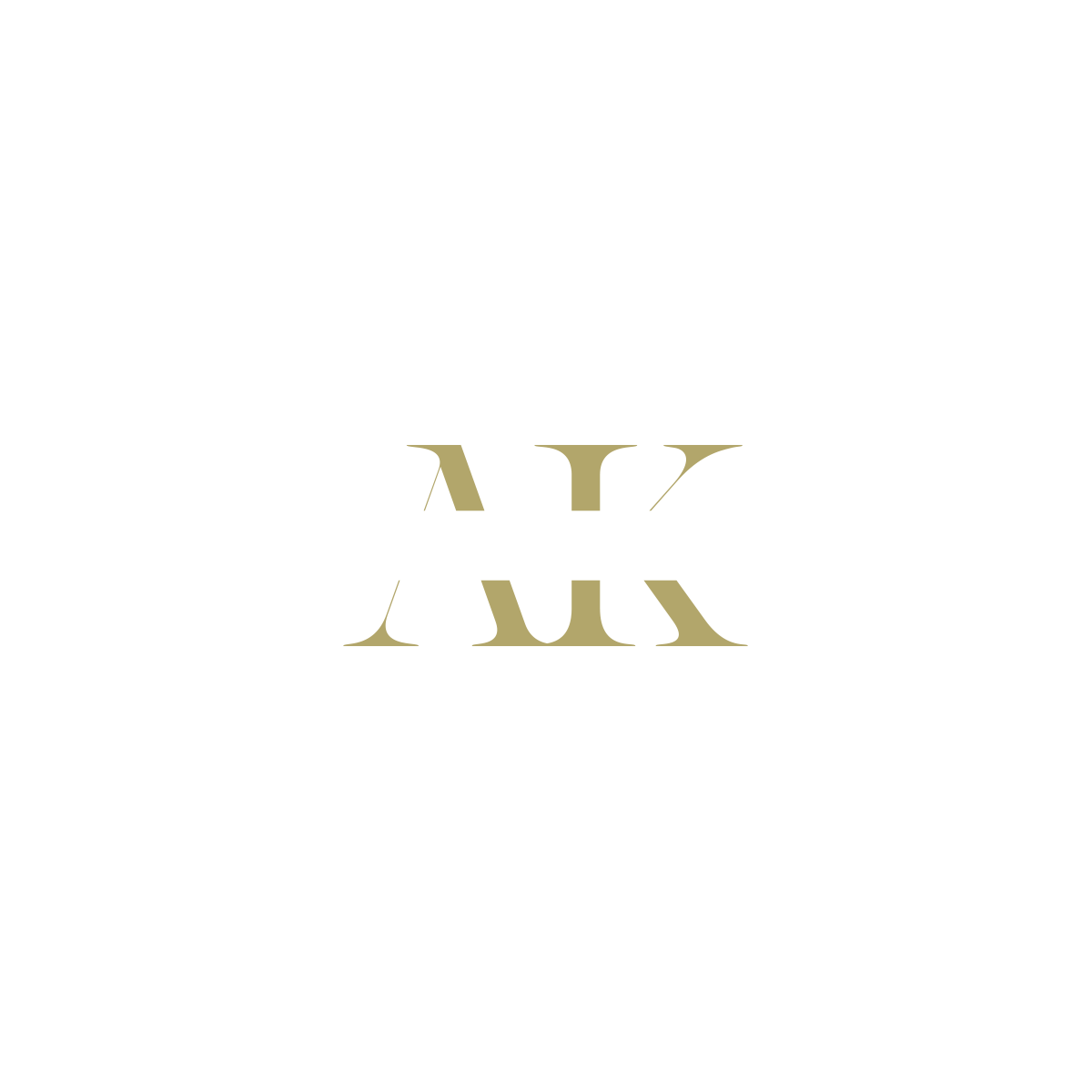 Logo Agnieszka Kowalska prezentuje elegancki i minimalistyczny design. Inicjały "AK" w złotym kolorze wyróżniają się na czarnym tle, podkreślając luksus.