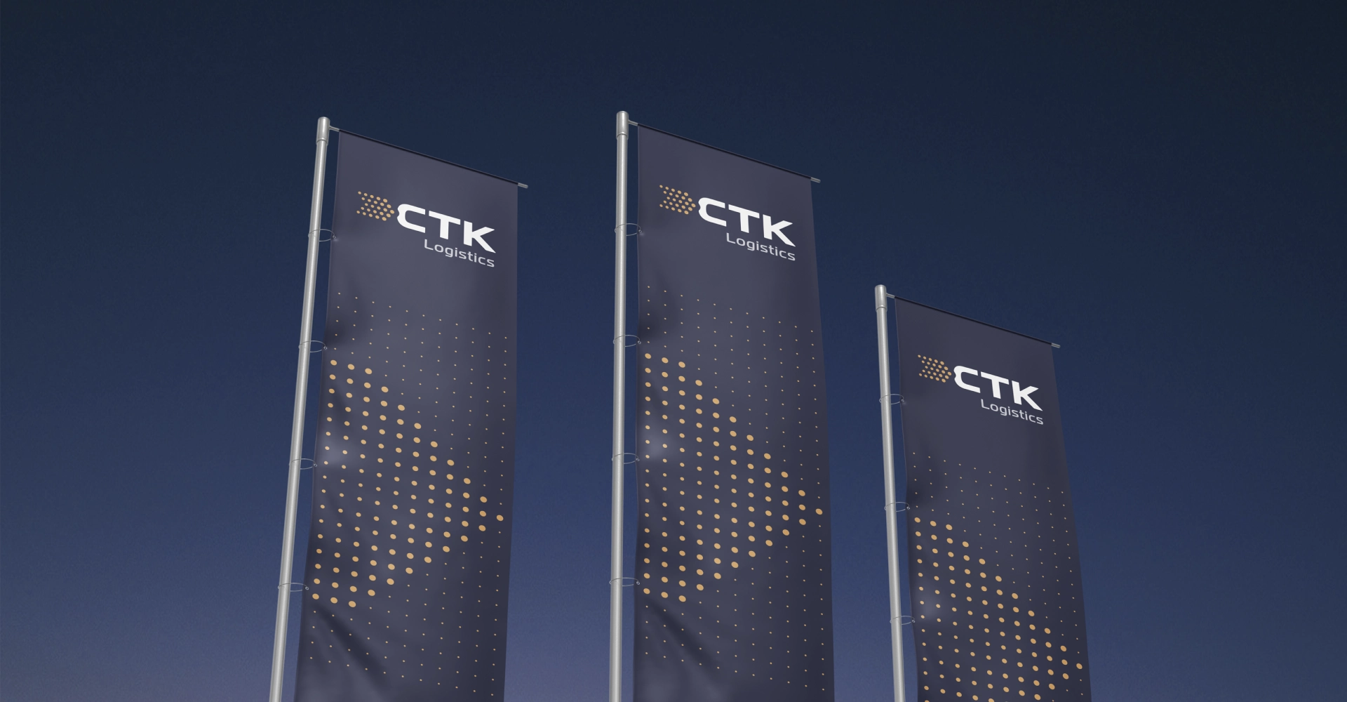 Baner z flagami z logiem CTK Logistics
