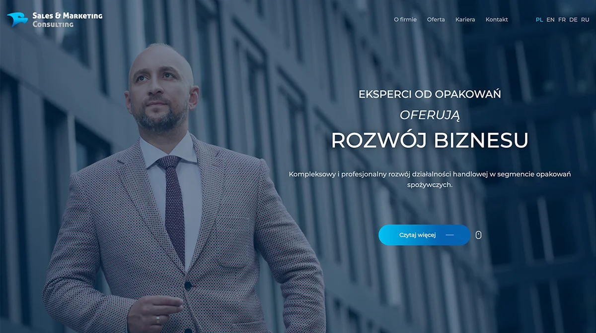 strona internetowa Mypack przedstawiająca krótki opis oraz opakowanie na oranżadę i karmę dla psów