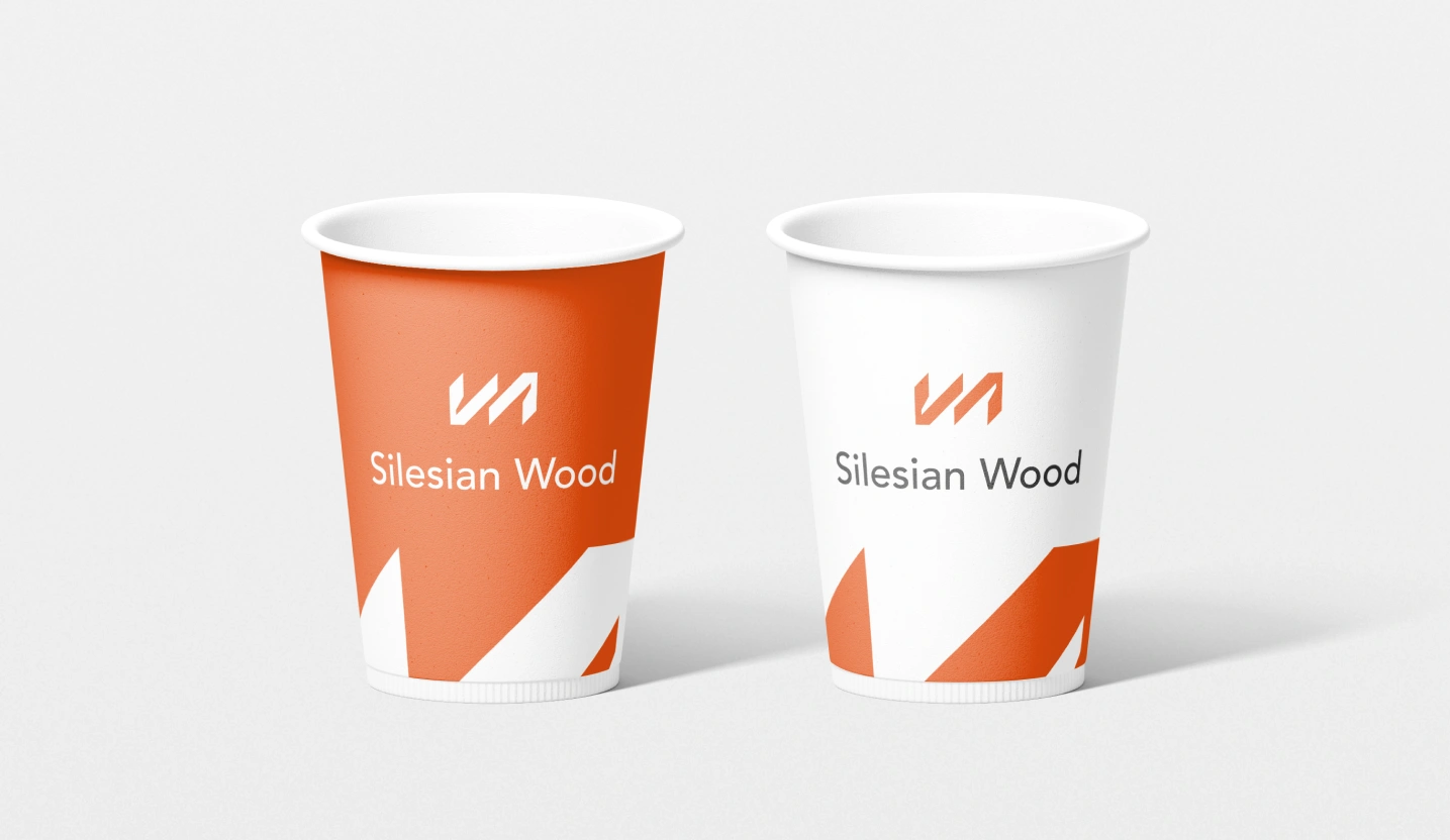 Papierowy kubek z logiem Sielsian wood