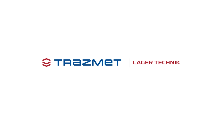 Nowe logo Trazmet Lager Technik i Trazmet Logistics z odświeżoną typografią i kolorystyką. Czerwony akcent podkreśla technologię, a błękit transport i logistykę.